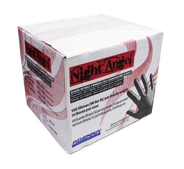 Adenna Night Angel Black Nitrile Gloves - Powder Free - 100 Pack