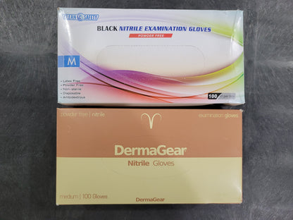 Black Nitrile Gloves 100ct DermaGear & Clean Safety
