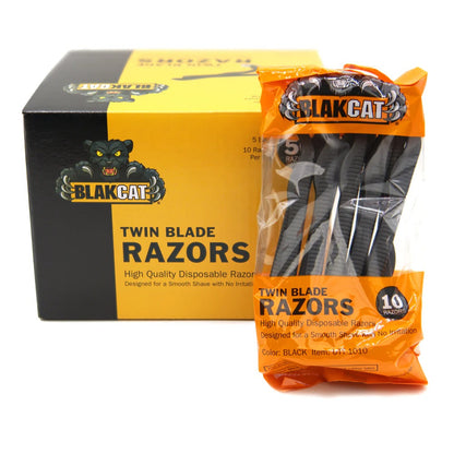 Blakcat Premium Twin Blade Disposable Razors - 50/bx