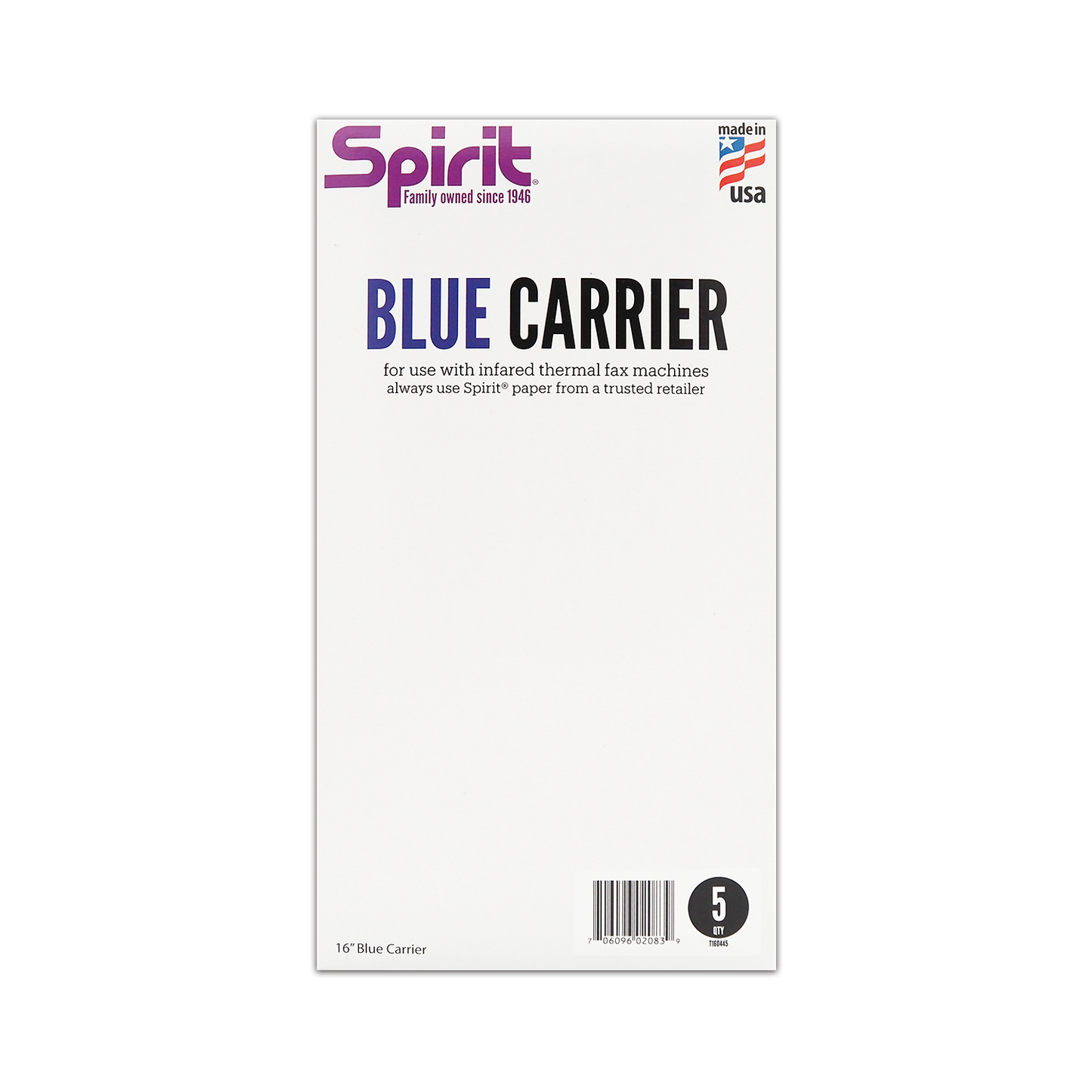 Spirit 16" Thermal Carrier - Blue or Clear - Single to 5pk