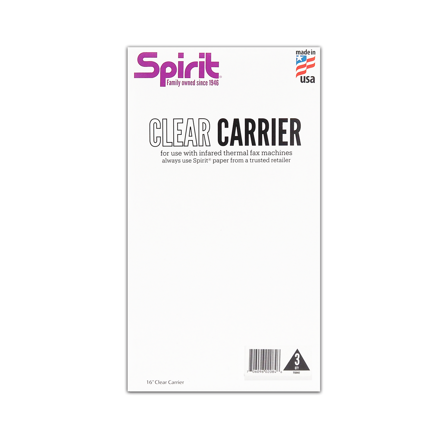 Spirit 16" Thermal Carrier - Blue or Clear - Single to 5pk