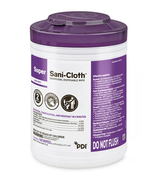 Super Sani-Cloth Surface Wipes - Tub of 160