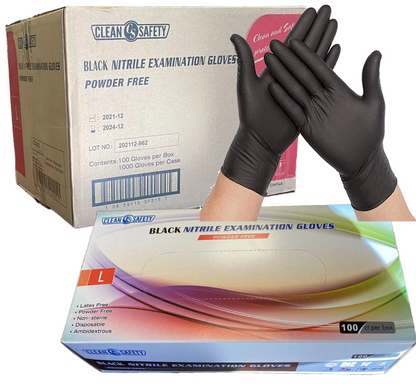 Black Nitrile Gloves 100ct DermaGear & Clean Safety