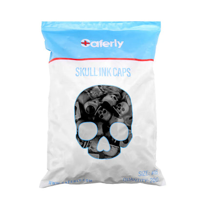 Saferly Skull Silicone Ink Caps - #16 - Bag of 200