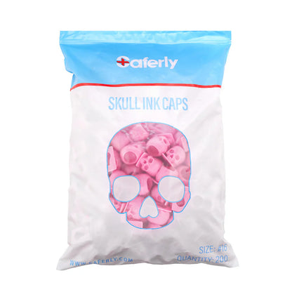 Saferly Skull Silicone Ink Caps - #16 - Bag of 200