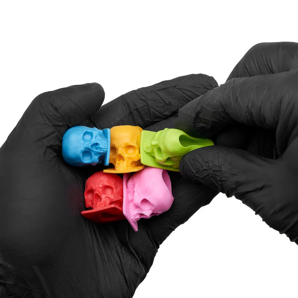 Saferly Skull Silicone Ink Caps - #16 - Bag of 200