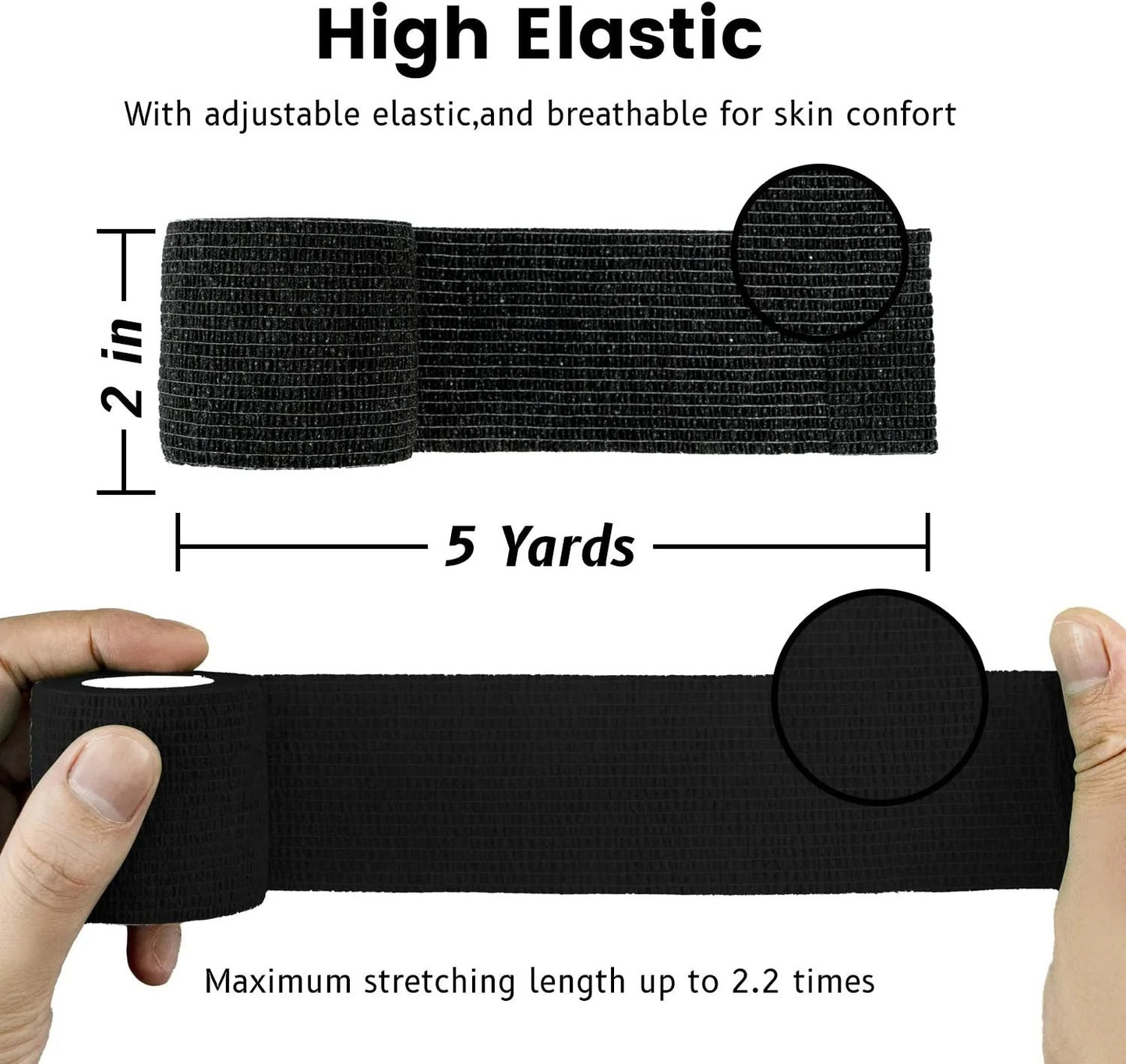 Sensi-Wrap Cohesive Wrap - 2" x 5 yards - Box of 36 Rolls, 6 Colors