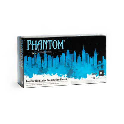 Adenna Phantom - Black Latex Exam Gloves – Powder Free - 100 Pack