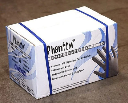 Adenna Phantom - Black Latex Exam Gloves – Powder Free - 100 Pack
