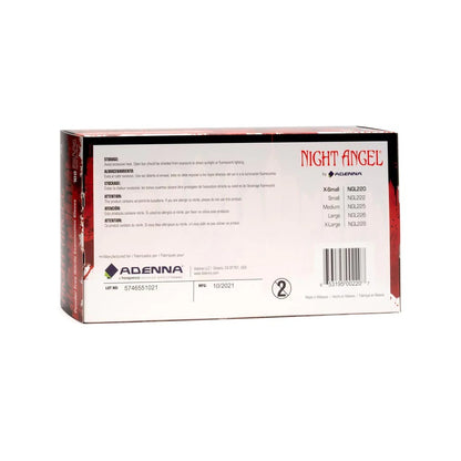 Adenna Night Angel Black Nitrile Gloves - Powder Free - 100 Pack