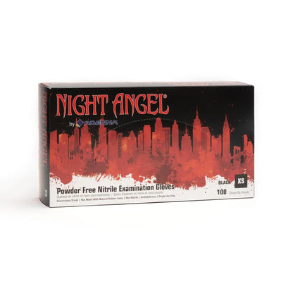 Adenna Night Angel Black Nitrile Gloves - Powder Free - 100 Pack