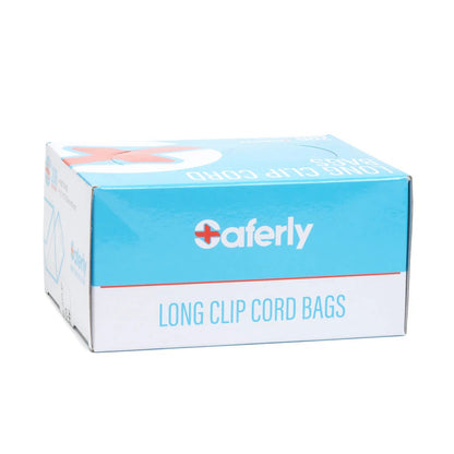 Saferly 32" Clip Cord Sleeves + Machine Bags — Blue — Box of 200