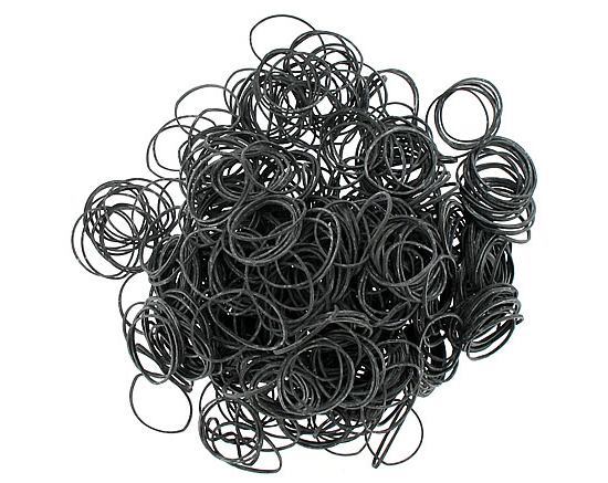 Black #12 Rubber Bands - 1/4 lb. Bag